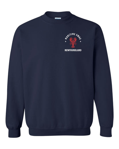 Maritime Swag Newfoundland Mandala Red Lobster Left Chest Crewneck Sweatshirt