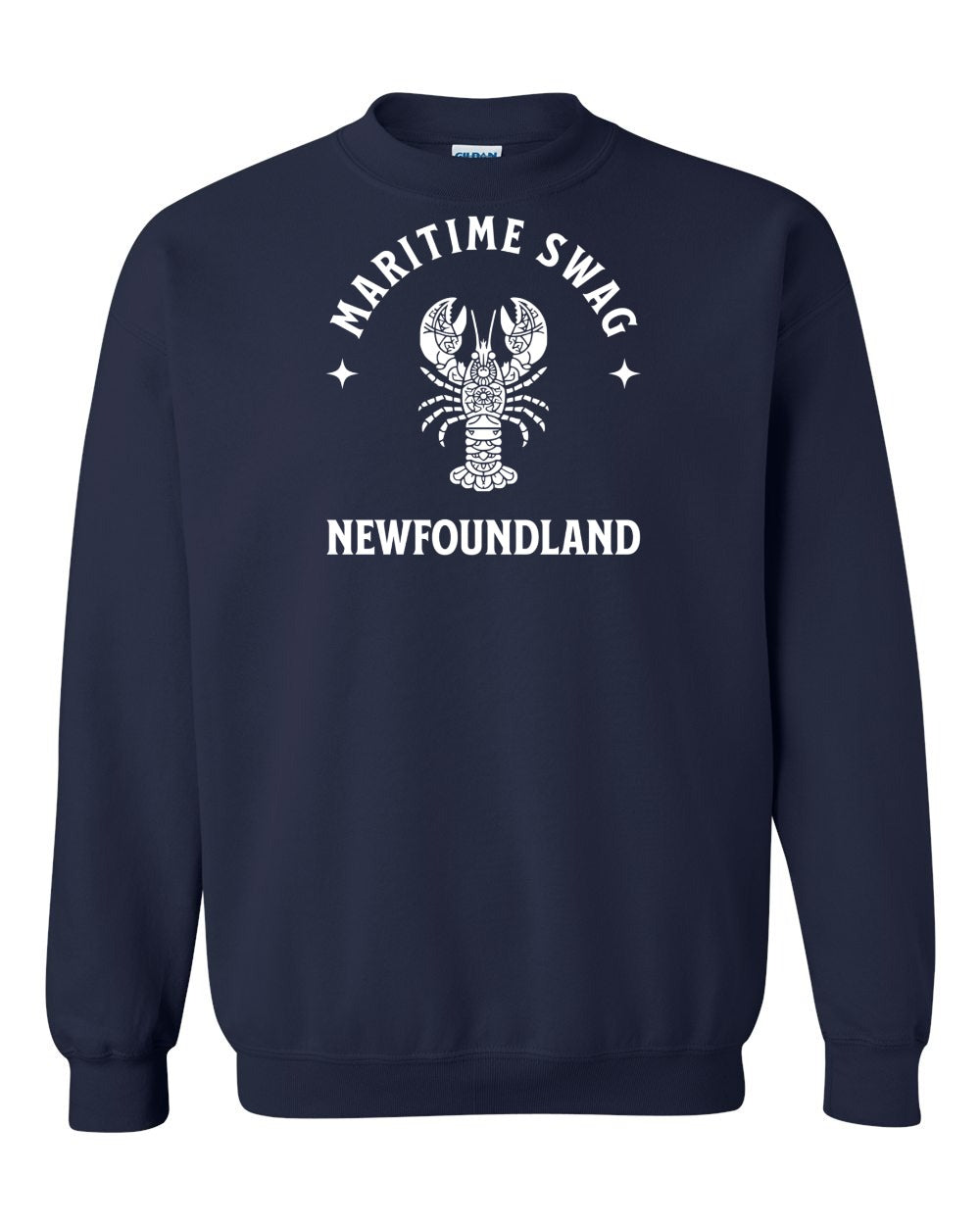 Maritime Swag NFLD Mandala white Lobster Crewneck Sweatshirt - Unisex