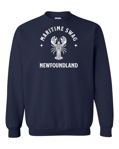Maritime Swag Newfoundland Mandala white Lobster Full Crewneck Sweatshirt