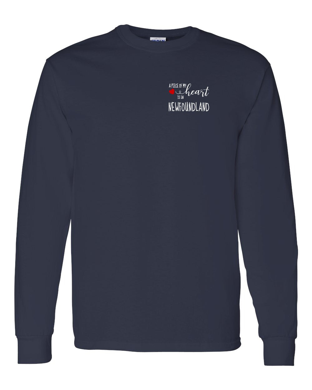 A piece of My heart in Newfoundland (Red Heart) Left Chest Long Sleeve