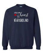 A piece of My heart in NFLD (Red Heart) Crewneck Sweatshirt - Unisex