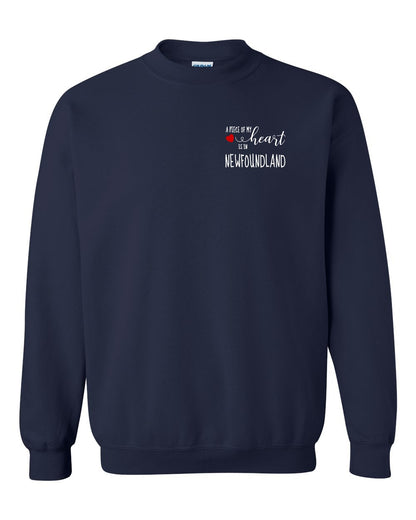 A piece of My heart in Newfoundland (Red Heart) Left Chest Crewneck Sweatshirt