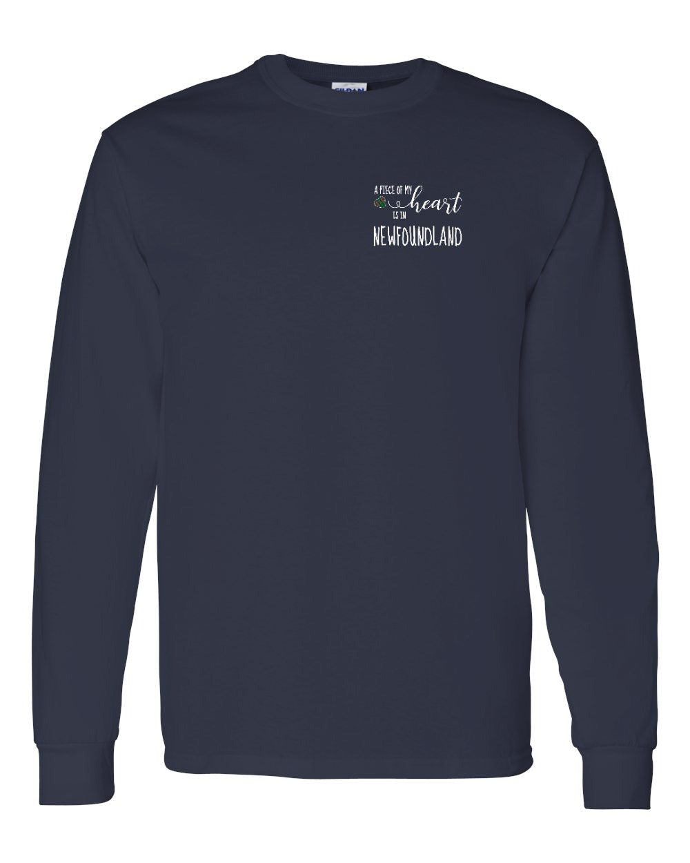 A piece of My heart in NFLD Tartan Heart Left Chest and Back Long Sleeve - Unisex