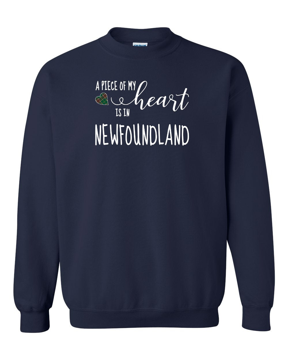 A piece of My heart in NFLD Tartan Heart Crewneck Sweatshirt - Unisex