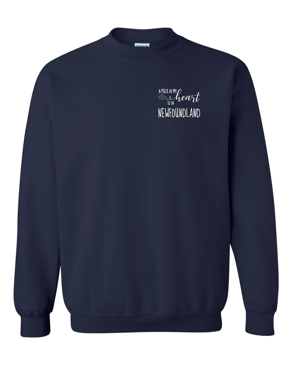A piece of My heart in NFLD Tartan Heart Left Chest and Back Crewneck Sweatshirt - Unisex