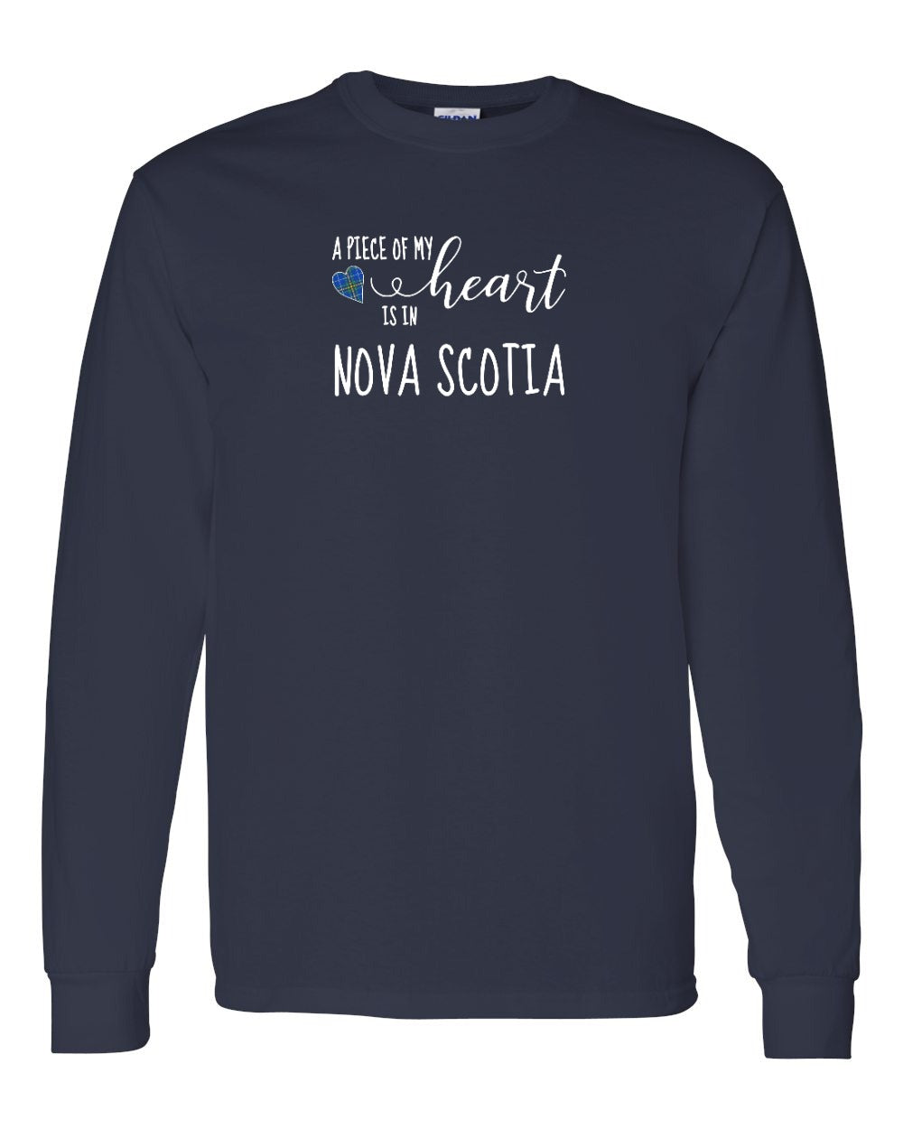 A piece of My heart in Nova Scotia (Tartan Heart) Full Long Sleeve Tee