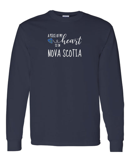 A piece of My heart in Nova Scotia (Tartan Heart) Full Long Sleeve Tee