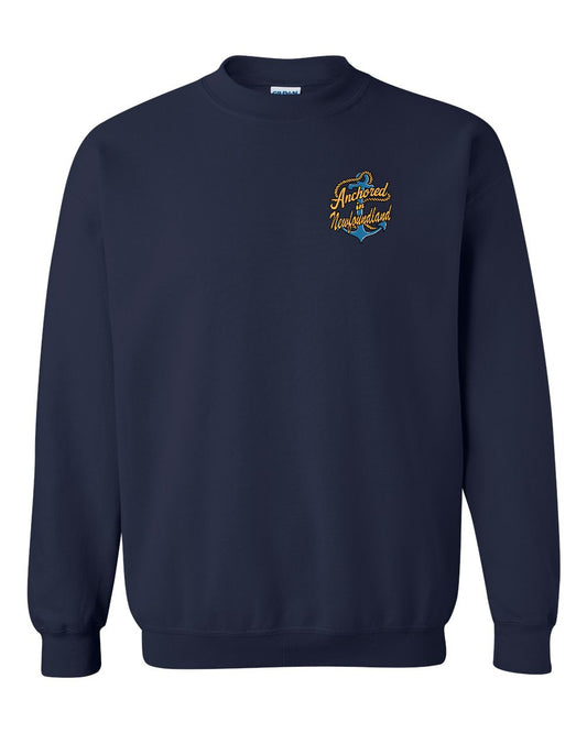Anchored in Newfoundland (New Design) Left Chest Crewneck Sweatshirt