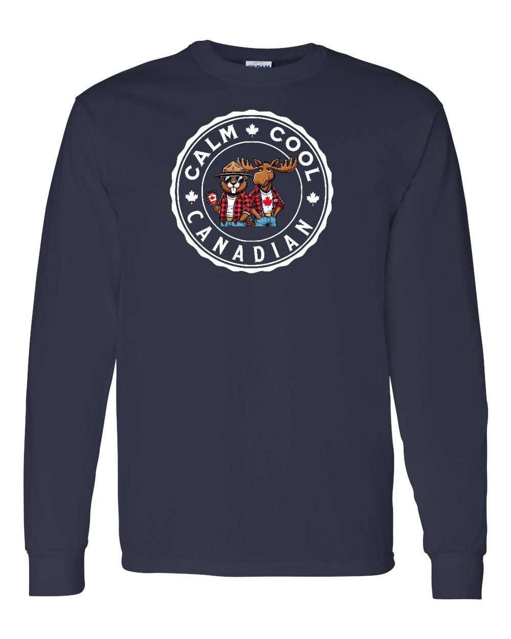 Calm Cool Moose and Beaver Long Sleeve - Gildan Canada (sewn Internationally) - Unisex