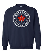 Canadian Born & Rasied Crewneck Sweatshirt - Gildan Canada (sewn Internationally) - Unisex