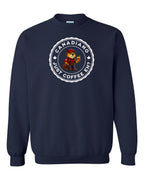 Canadiano just Coffee EH! Male Beaver Crewneck Sweatshirt - Gildan Canada (sewn Internationally) - Unisex