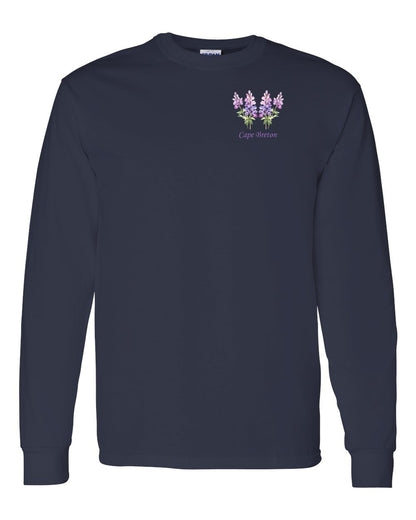 Cape Breton Lupin Left Chest and Back Long Sleeve Tee