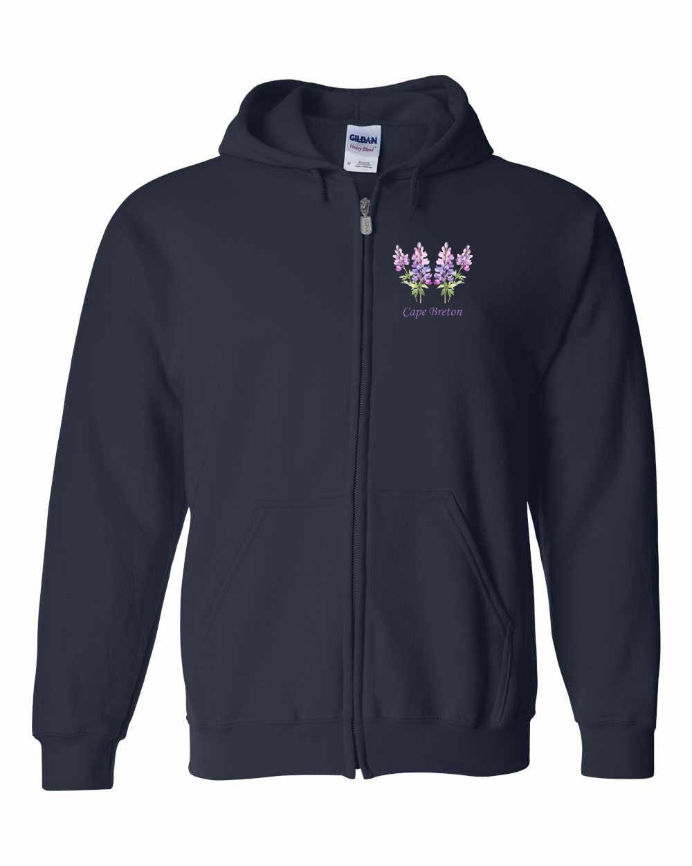 Cape Breton Lupin Left Chest Zip Hoodie