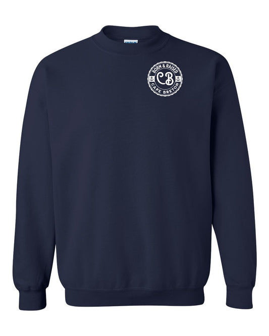 Born & Raised Cape Breton Left Chest and Back Crewneck Sweatshirt
