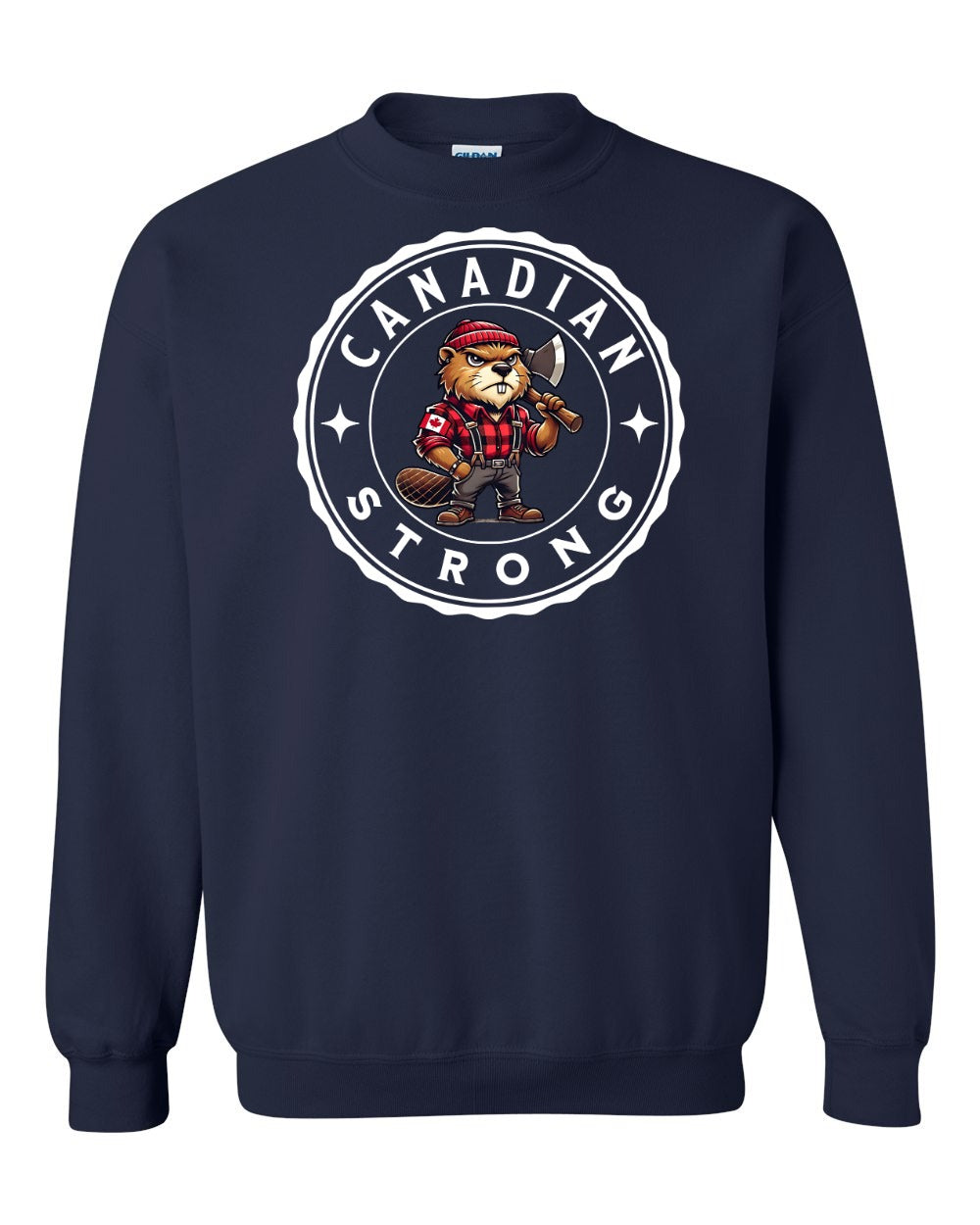 Canadian Strong Beaver Crewneck Sweatshirt - Gildan Canada (sewn Internationally) - Unisex