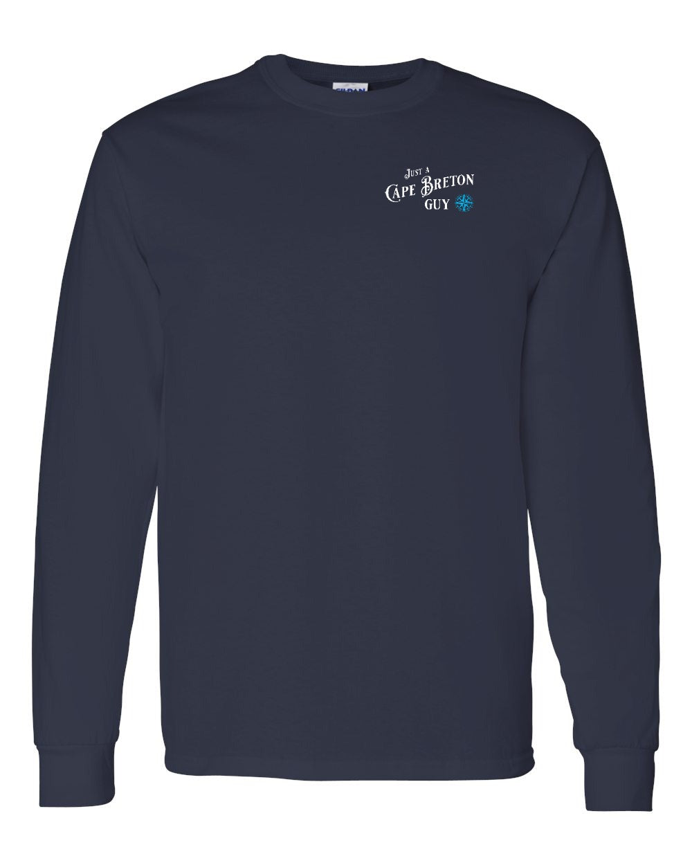 Just a CB Guy Blue Left Chest and Back Long Sleeve Tee - Unisex