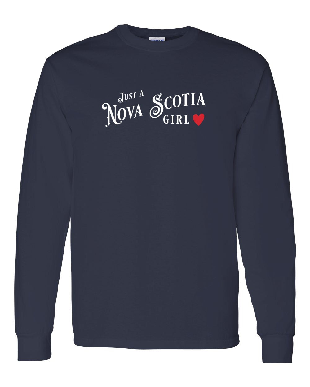 Just a Nova Scotia Girl Red Heart Full Long Sleeve Tee