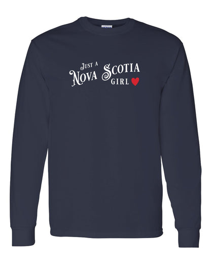 Just a Nova Scotia Girl Red Heart Full Long Sleeve Tee