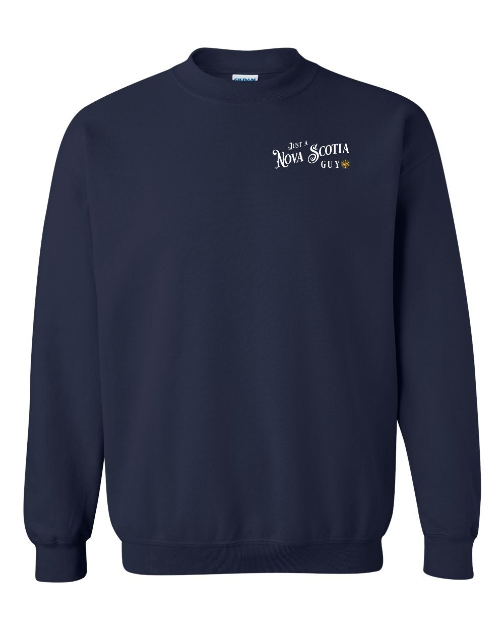 Just a NS Guy Yellow Compass Left Chest Crewneck Sweatshirt - Unisex