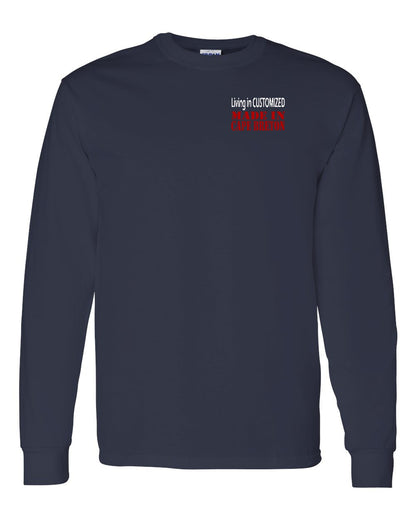 Living in Custom Made in Cape Breton Left Chest Long Sleeve Tee