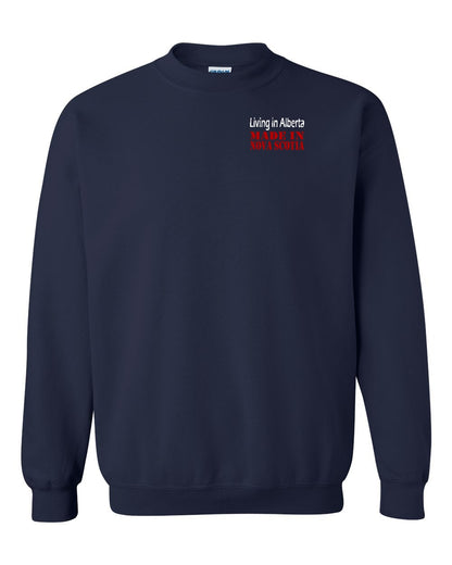 Living Alberta Made in Nova Scotia Left Chest and Back crew-neck