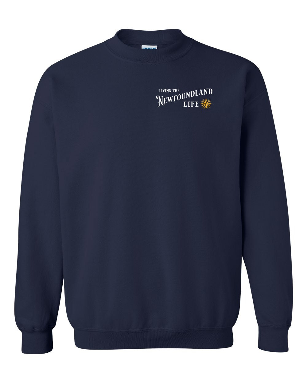 Living the Newfoundland Life yellow Left Chest Crewneck Sweatshirt