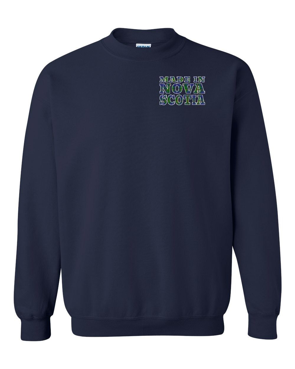 Made In Nova Scotia ( Tartan Lettering) Left Chest crew-neck