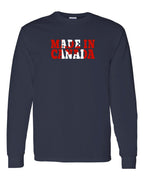 Made in Canada Flag Background Long Sleeve - Gildan Canada (sewn Internationally) - Unisex