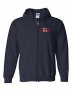 Made in Canada Flag Background Left Chest Zip Hoodie - Gildan Canada (sewn Internationally) - Unisex