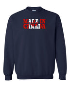 Made in Canada Flag Background Crewneck Sweatshirt - Gildan Canada (sewn Internationally) - Unisex
