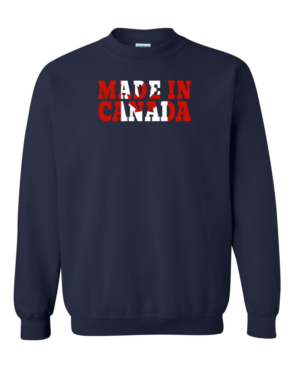 Made in Canada Flag Background Crewneck Sweatshirt - Gildan Canada (sewn Internationally) - Unisex