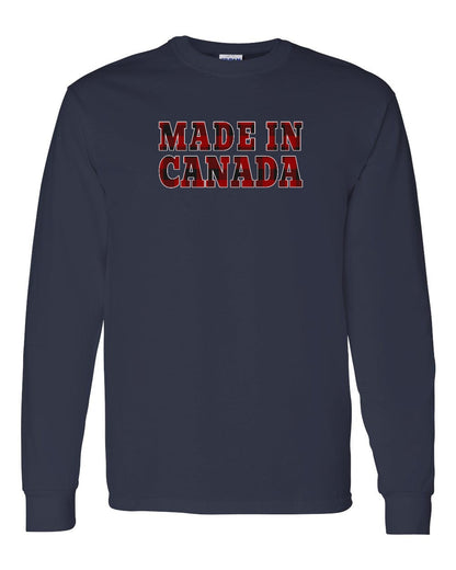Made in Canada Plaid Background Full Long Sleeve