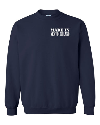 Made In Newfoundland ( White Lettering) Left Chest Crewneck Sweatshirt
