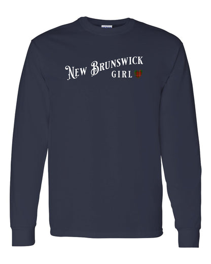 New Brunswick Girl Tartan heart Full Long Sleeve Tee