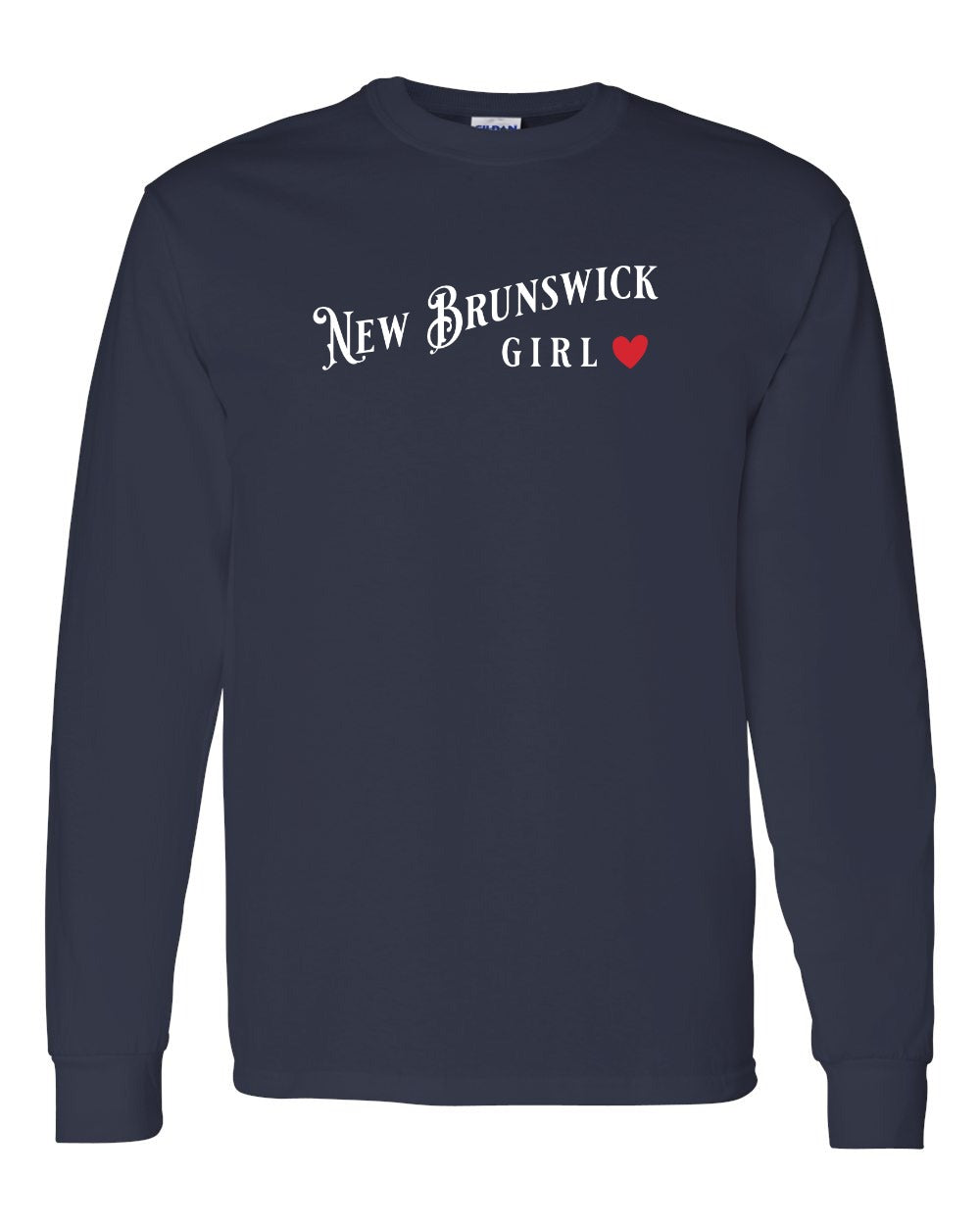 New Brunswick Girl Red Heart Full Long Sleeve Tee