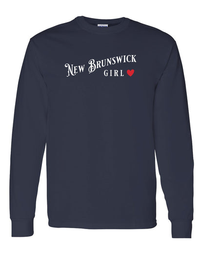 New Brunswick Girl Red Heart Full Long Sleeve Tee