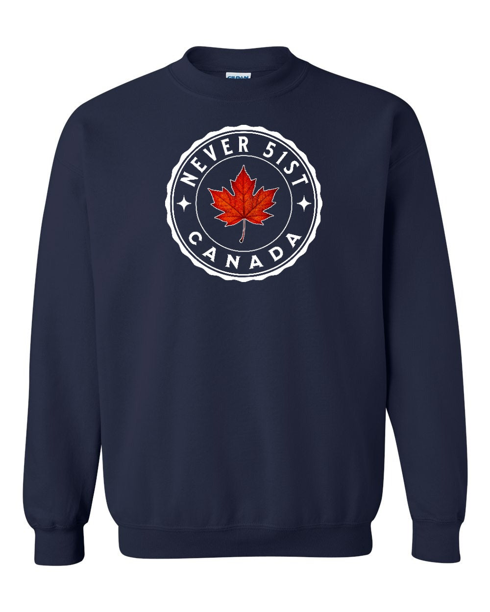Never 51st Leaf Crewneck Sweatshirt - Gildan Canada (sewn Internationally) - Unisex