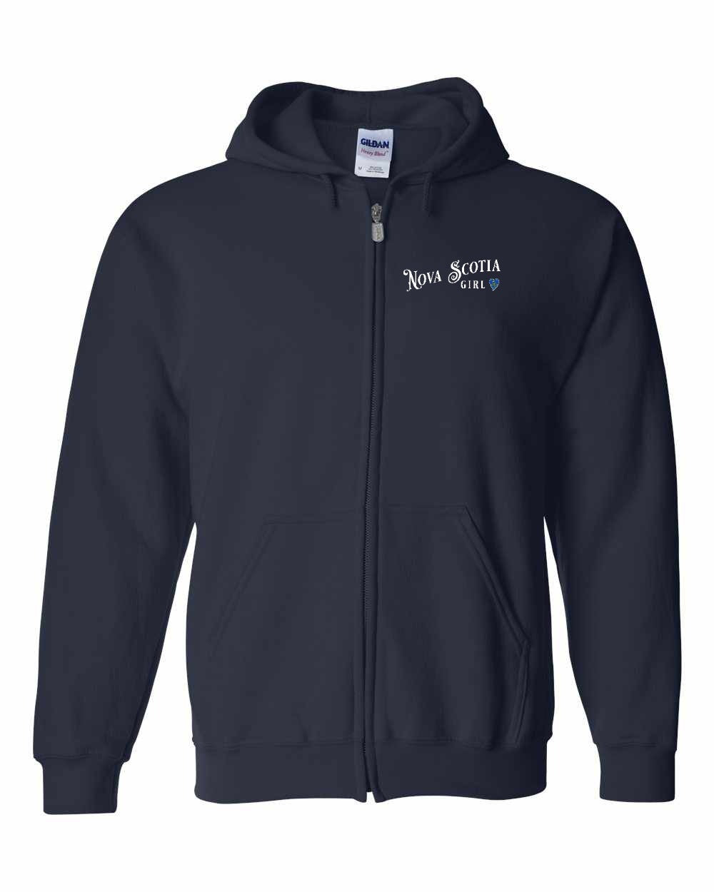 Nova Scotia Girl Tartan Heart Left Chest and Back zip-hoodie