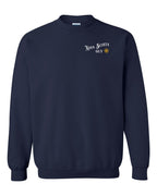 NS Guy Yellow Compass Left Chest and Back Crewneck Sweatshirt - Unisex