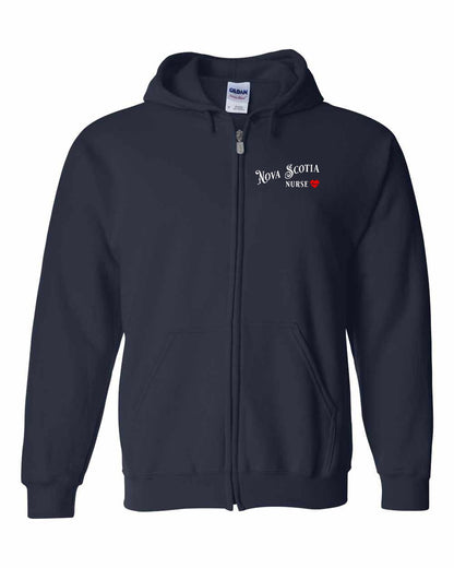 Nova Scotia Nurse Left Chest and Back zip-hoodie