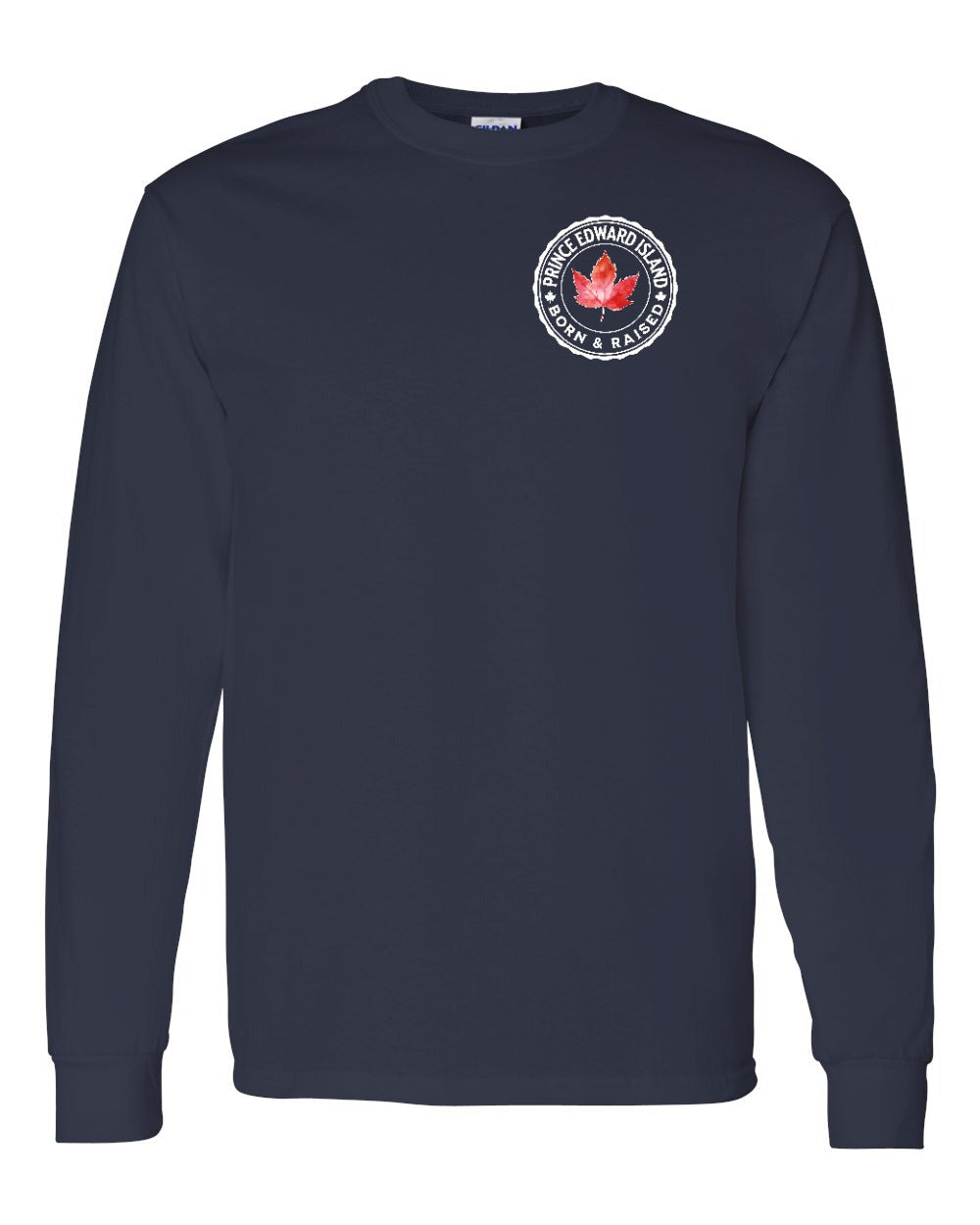 Born and Raised PEI Left Chest Long Sleeve - Gildan Canada (sewn Internationally) - Unisex