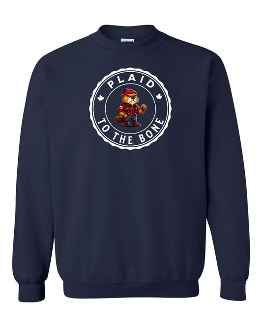 Plaid to the Bone Beaver Full Crewneck