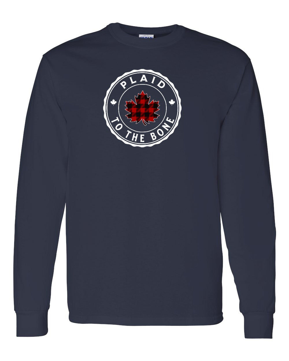 Plaid to the Bone Circle Leaf Long Sleeve - Gildan Canada (sewn Internationally) - Unisex