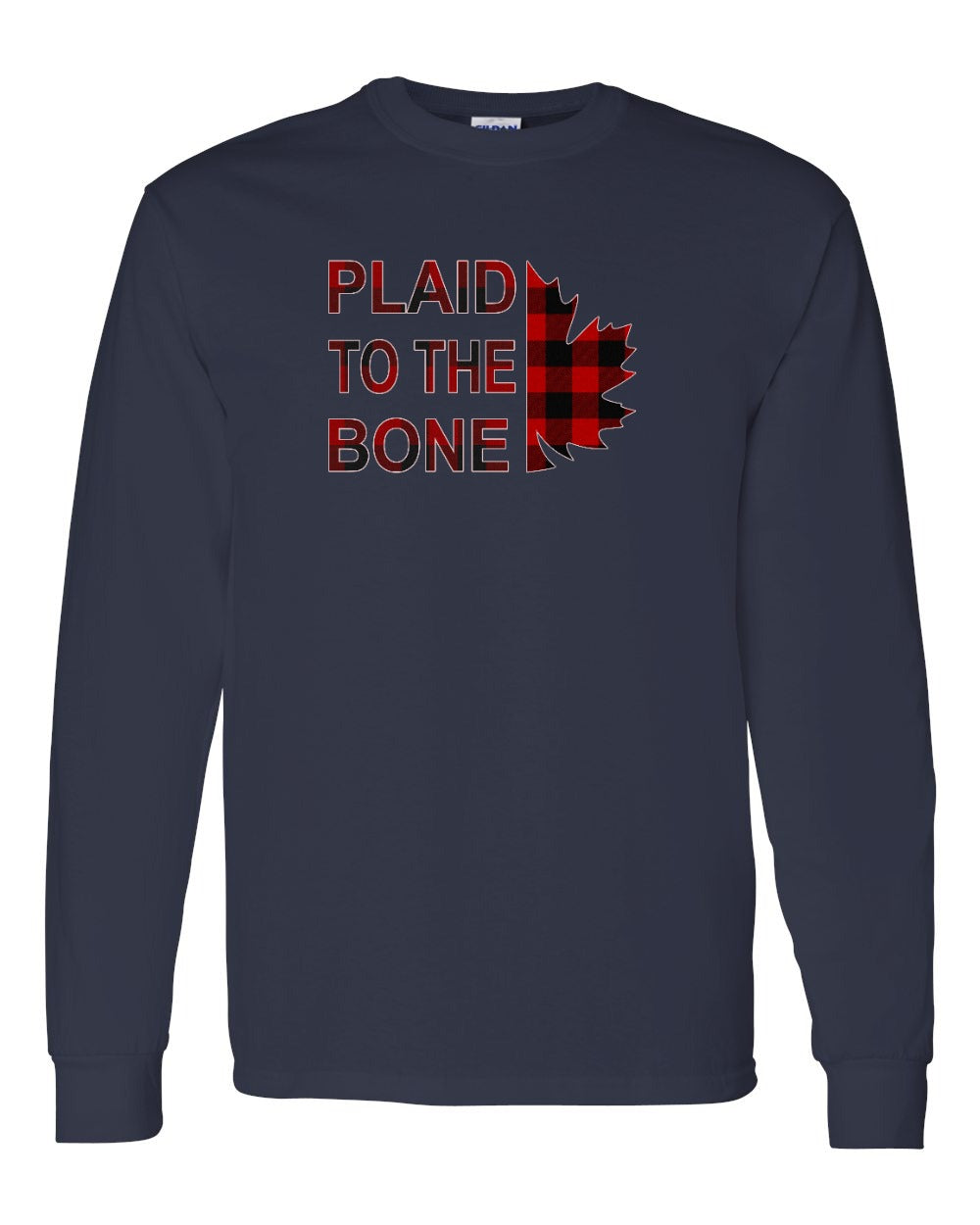 Plaid to the Bone Stacked Leaf Long Sleeve - Gildan Canada (sewn Internationally) - Unisex