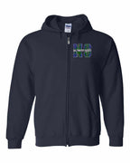 Saltwater Raised NS Left Chest and Back Zip Hoodie - Unisex