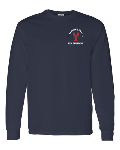 Maritime Swag New Brunswick Mandala Red Lobster Left Chest and Back Long Sleeve Tee