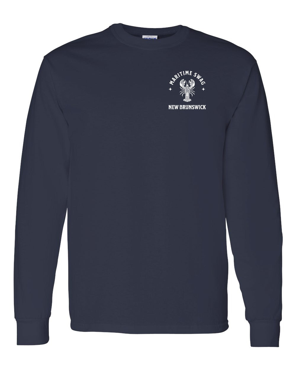 Maritime Swag NB Mandala white Lobster Left Chest and Back Long Sleeve Tee - Unisex
