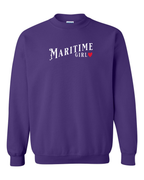 Maritime Girl Red Heart Crewneck Sweatshirt - Unisex