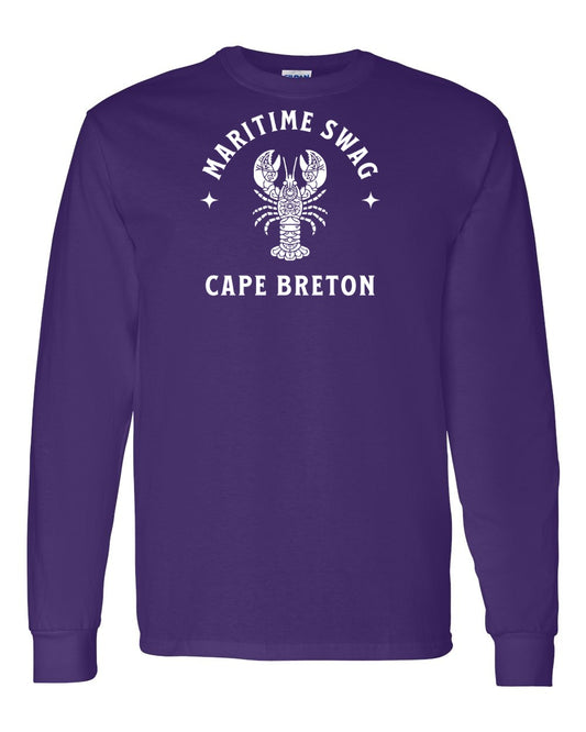 Maritime Swag Cape Breton Mandala white Lobster Full Long Sleeve Tee
