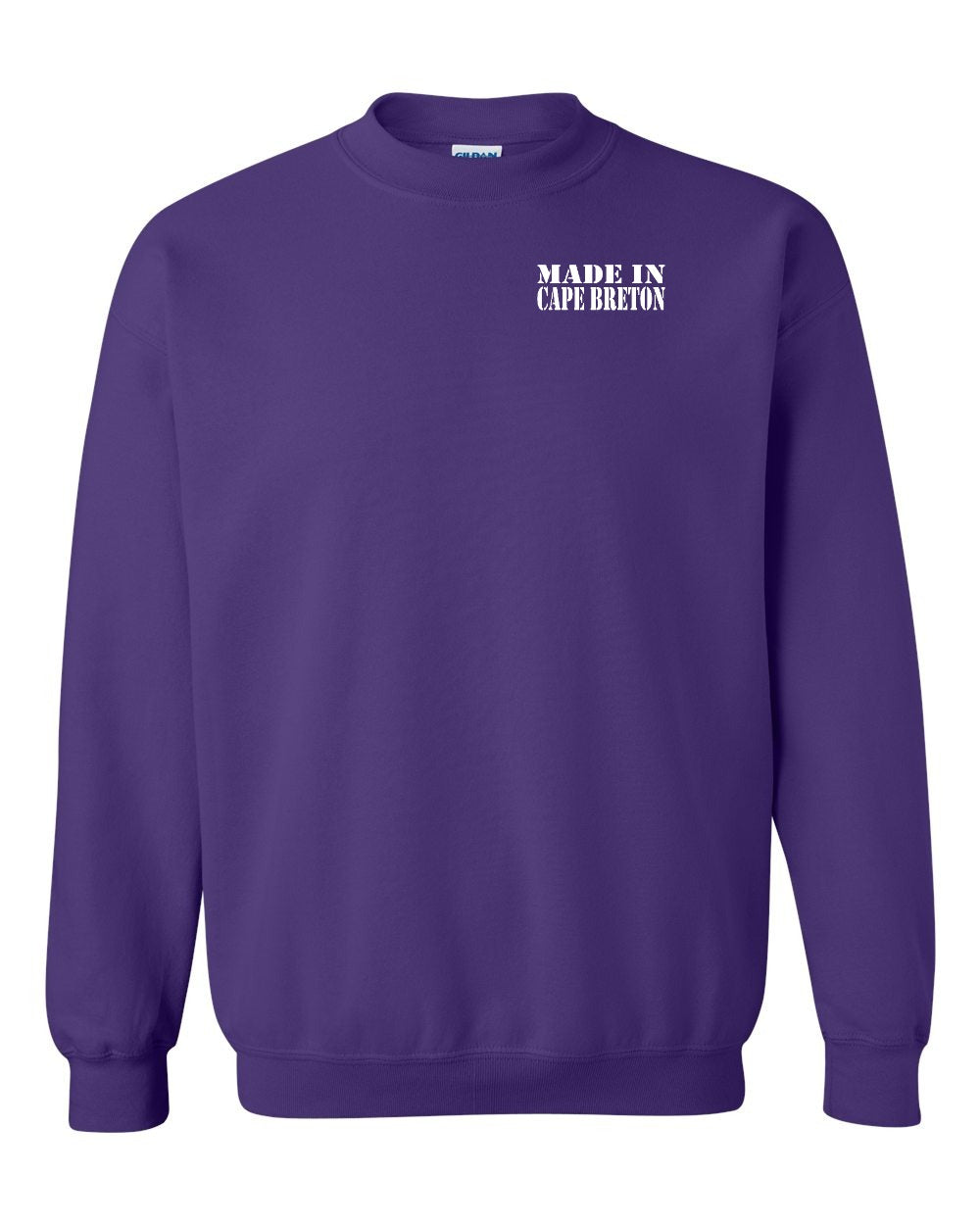 Made In CB White Left Chest and Back Crewneck Sweatshirt - Unisex